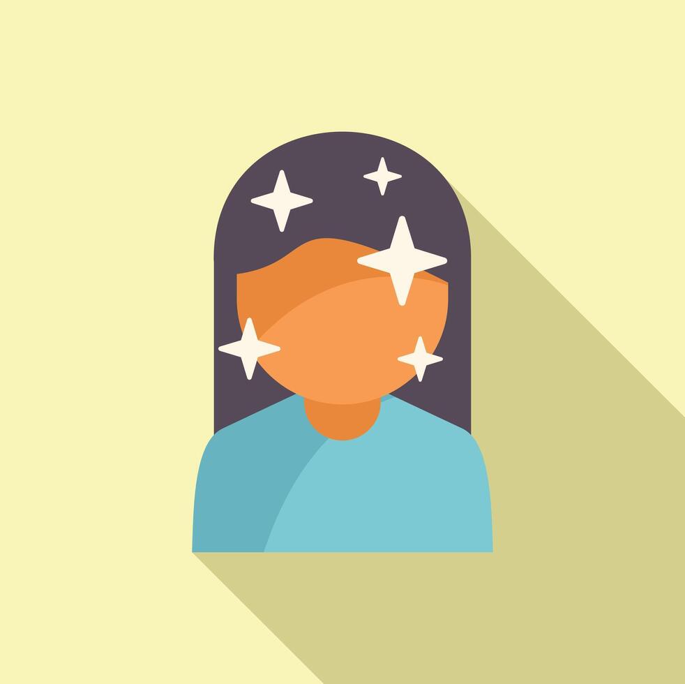 Abstract avatar icon with stars in hair, casting a soft shadow vector