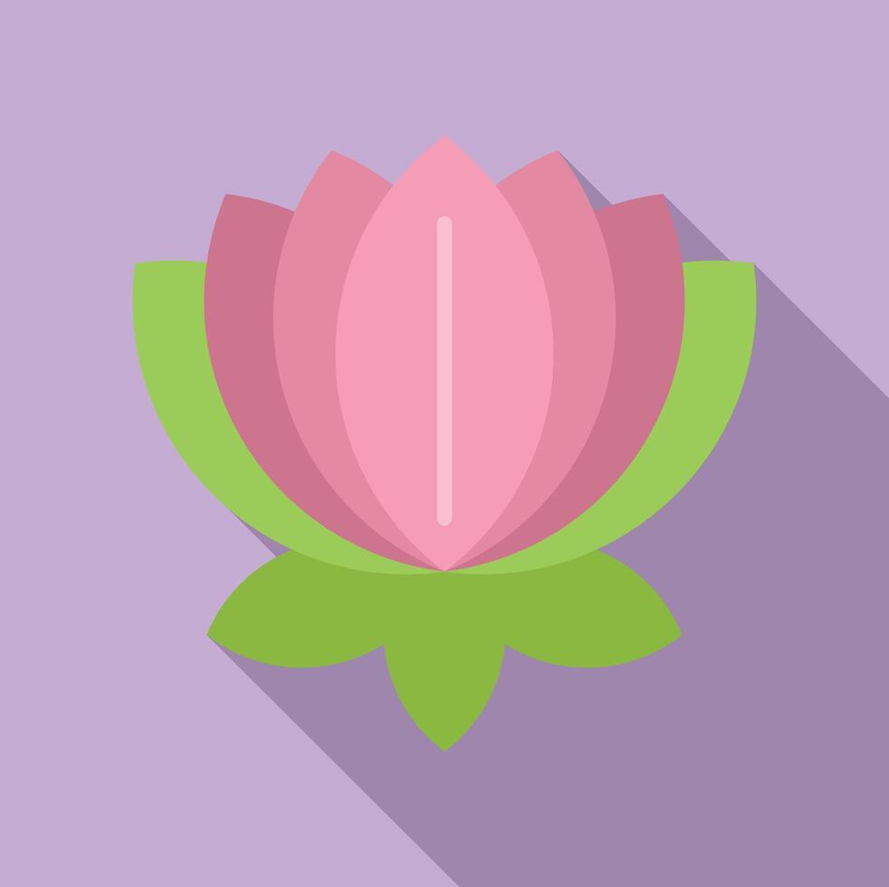 Flat design lotus flower illustration vector
