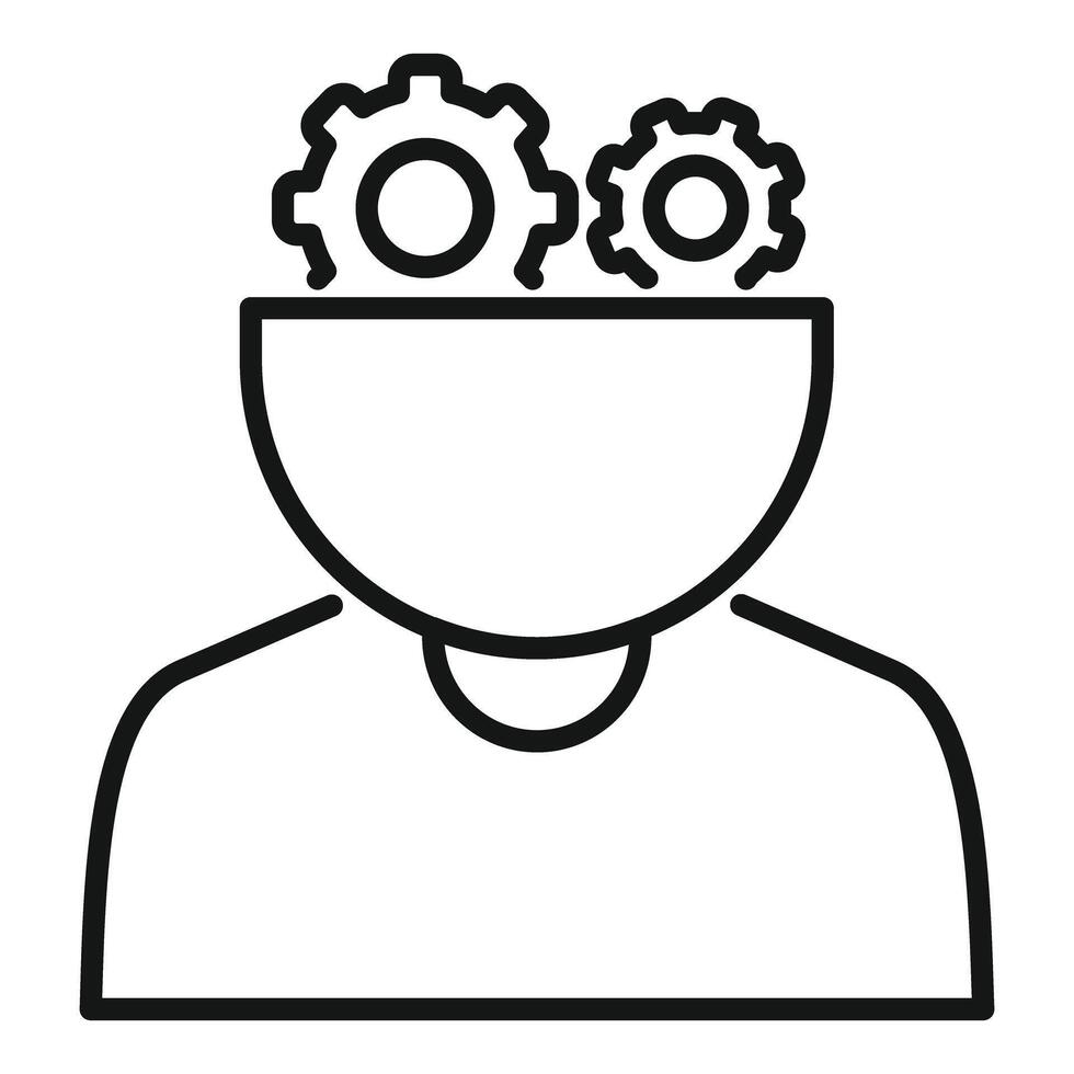 Human avatar with gear brain icon vector