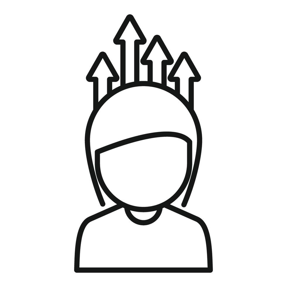 Personal growth concept icon with arrows and human figure vector