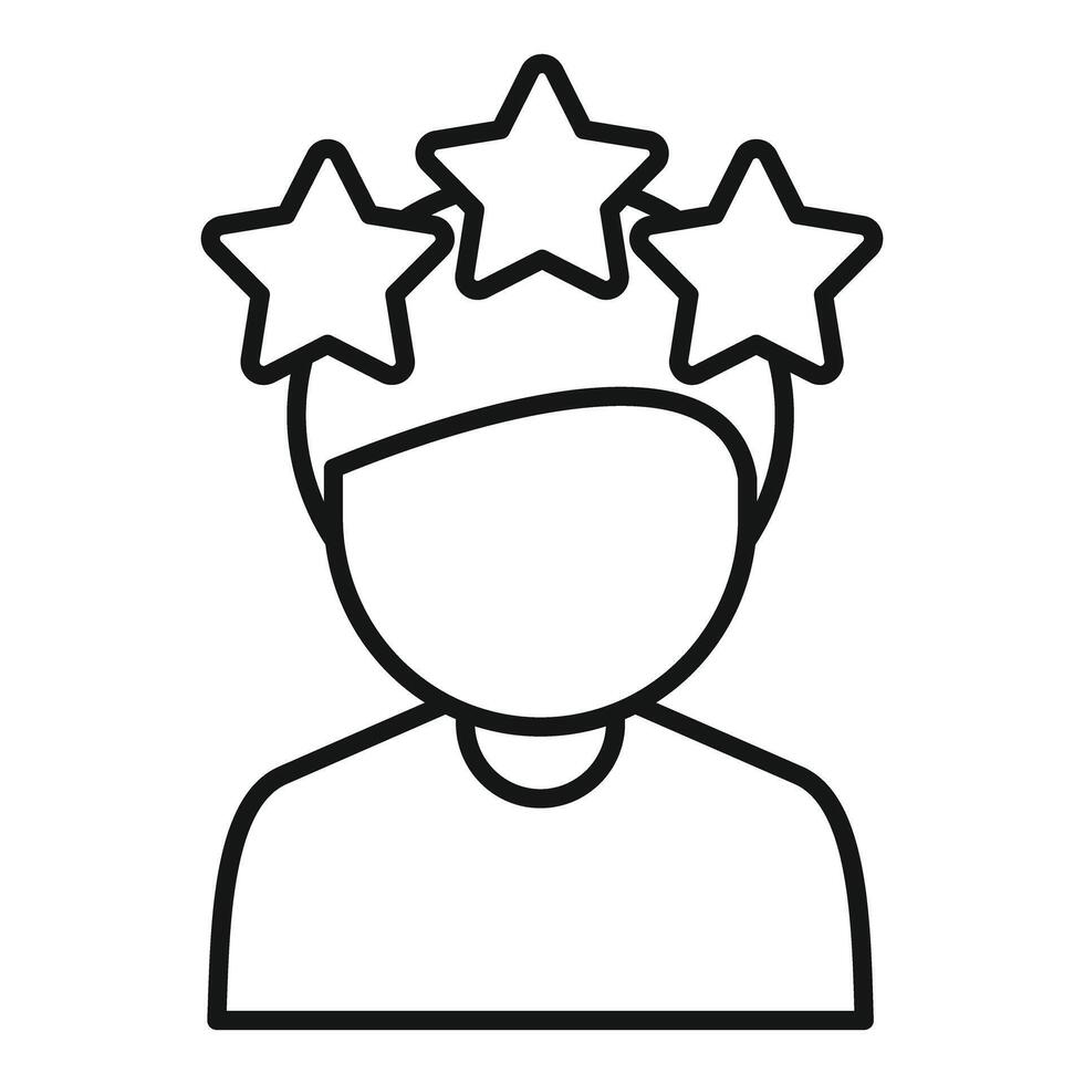 Customer satisfaction icon with three stars vector