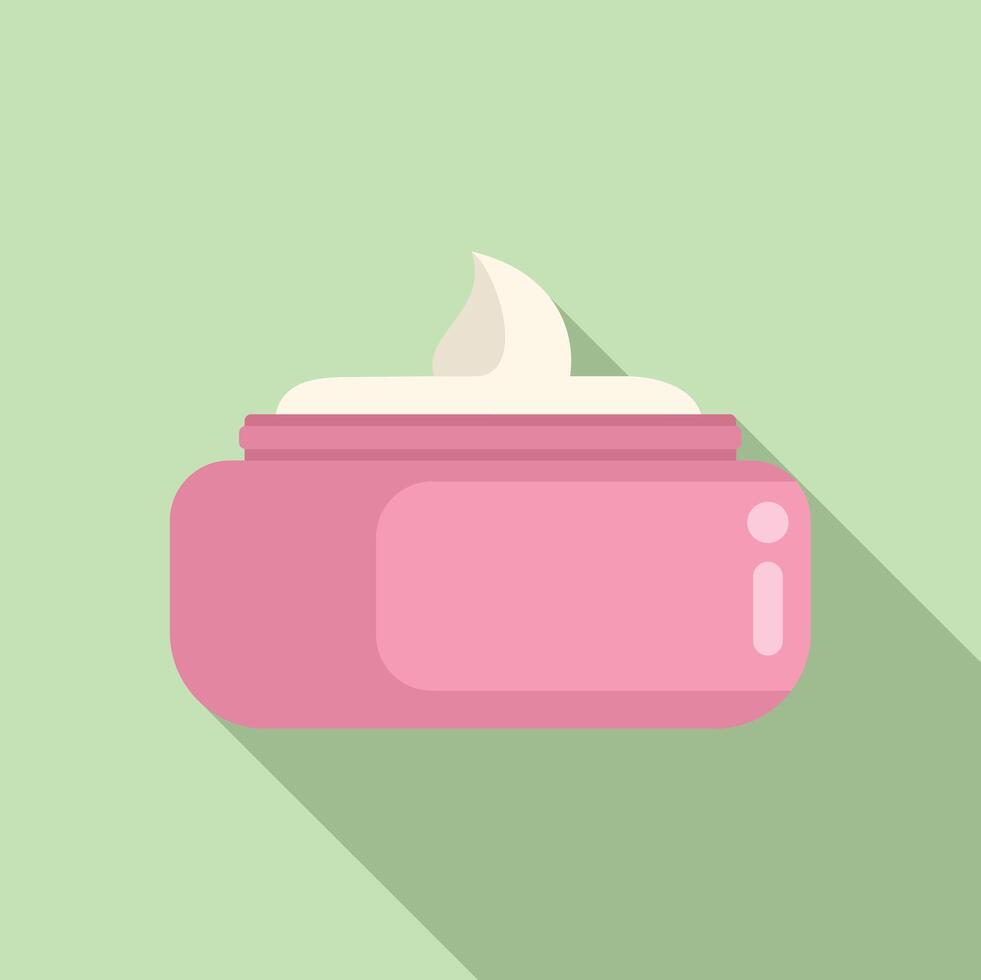 Flat design skincare cream jar illustration vector