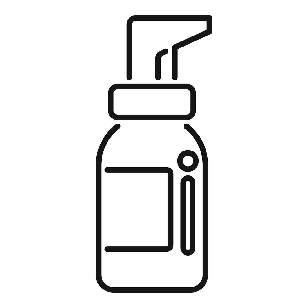 Outlined icon of a medical throat spray bottle, suitable for health related graphics vector
