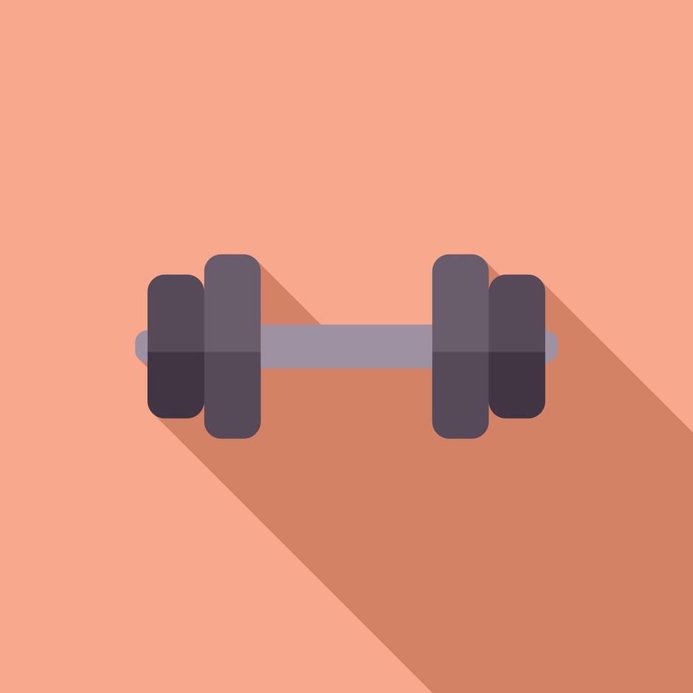 Flat design illustration of dumbbell on peach background vector