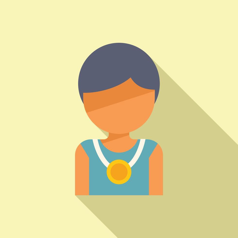 Flat design avatar of a person with a medal vector