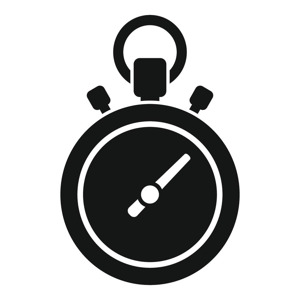 Simplified black and white illustration of a traditional stopwatch vector