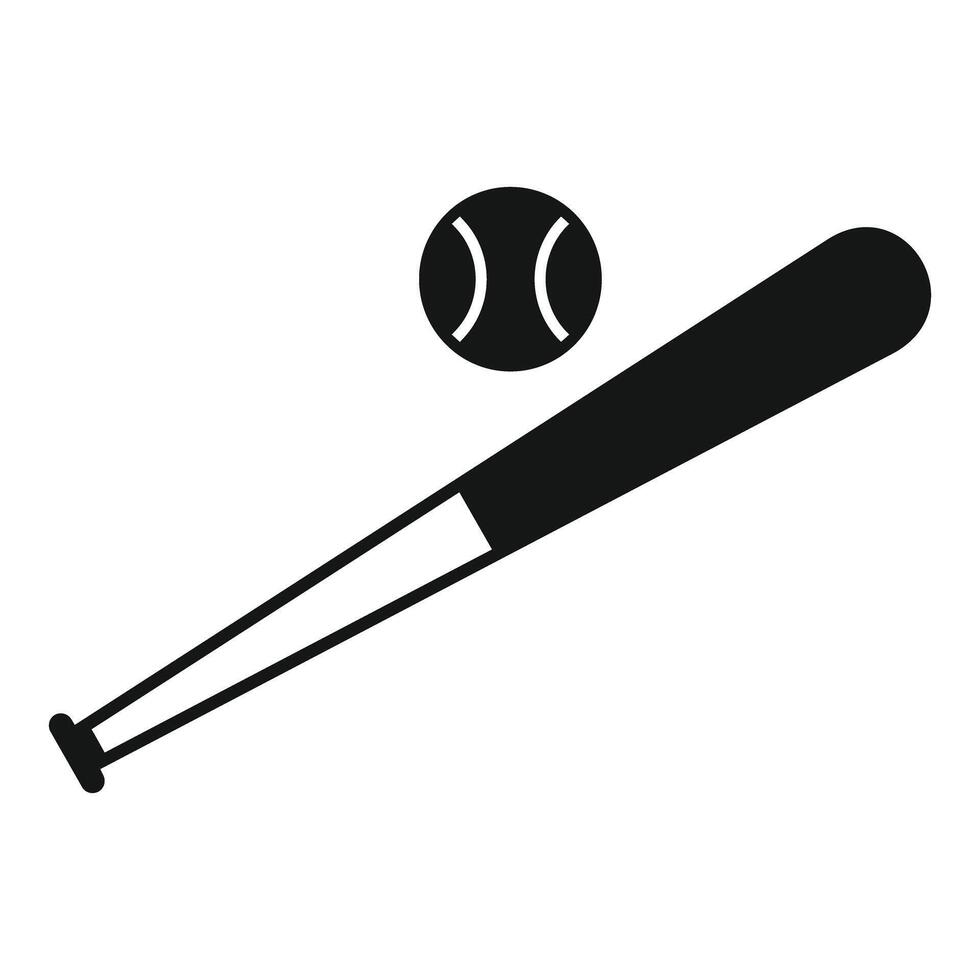 Baseball bat and ball icon vector