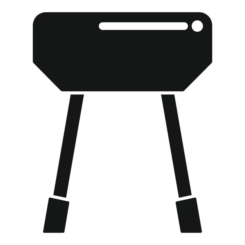 Black silhouette of barbecue grill on white background vector