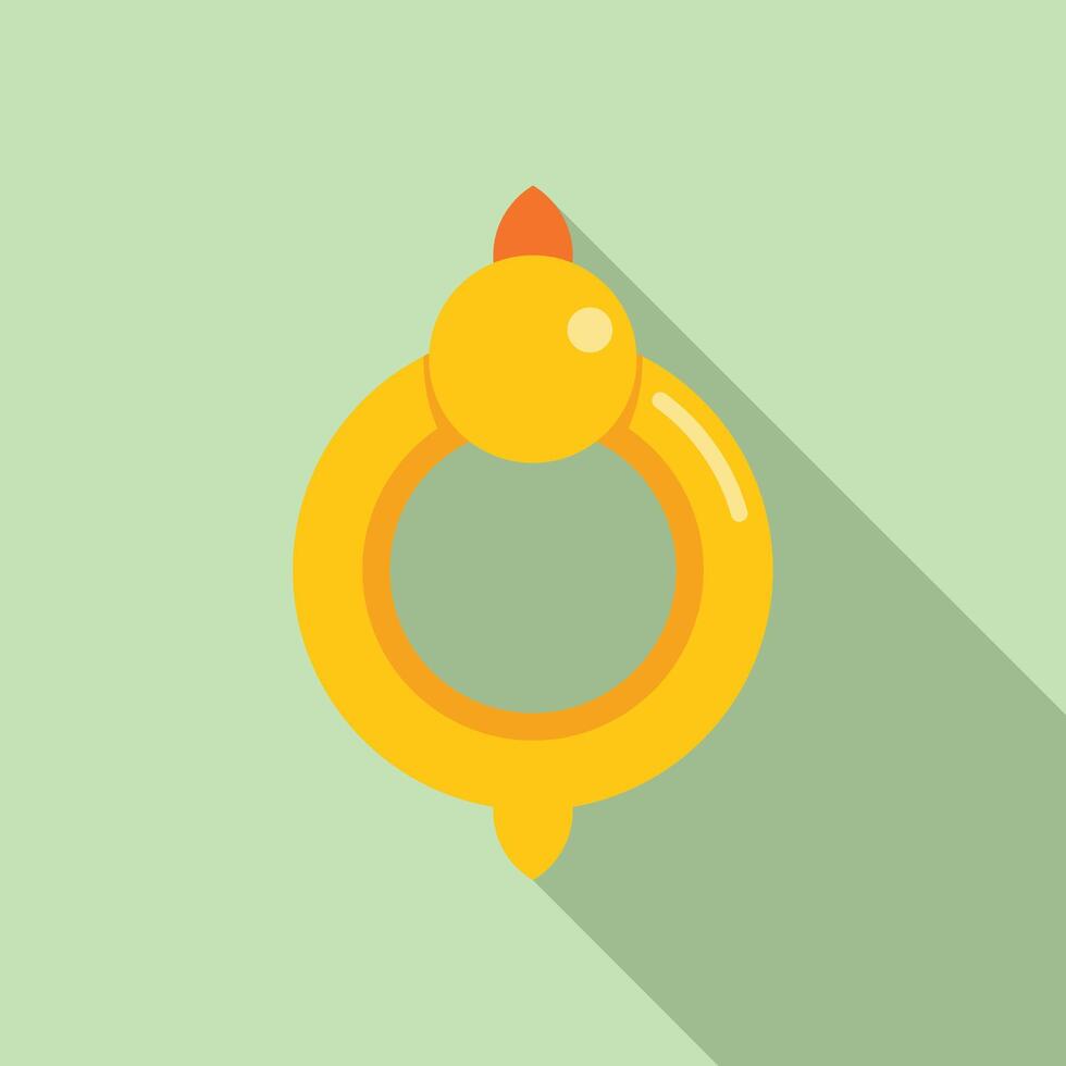 Flat design illustration of rubber duck toy vector