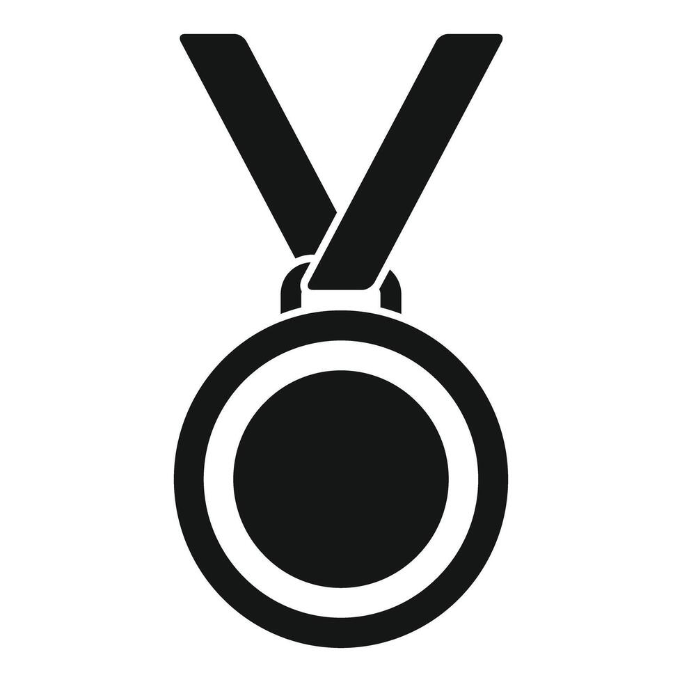 Black and white medal icon vector