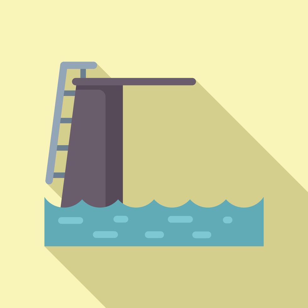 Flat design illustration of swimming pool with diving board vector