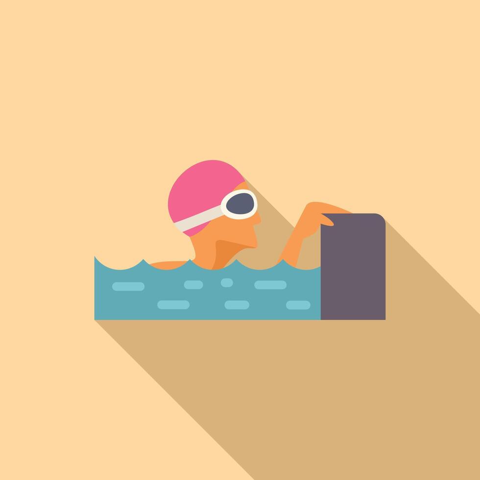 Female swimmer with goggles in pool vector