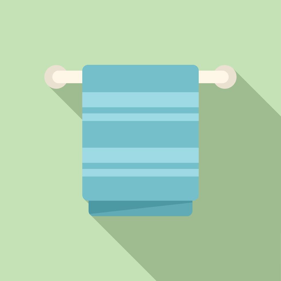 Flat design illustration of a striped towel hanging on a holder vector
