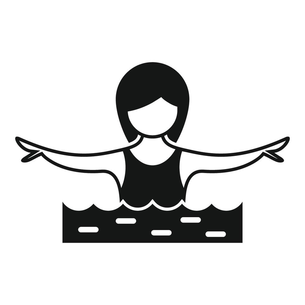 Female swimmer silhouette in pool vector