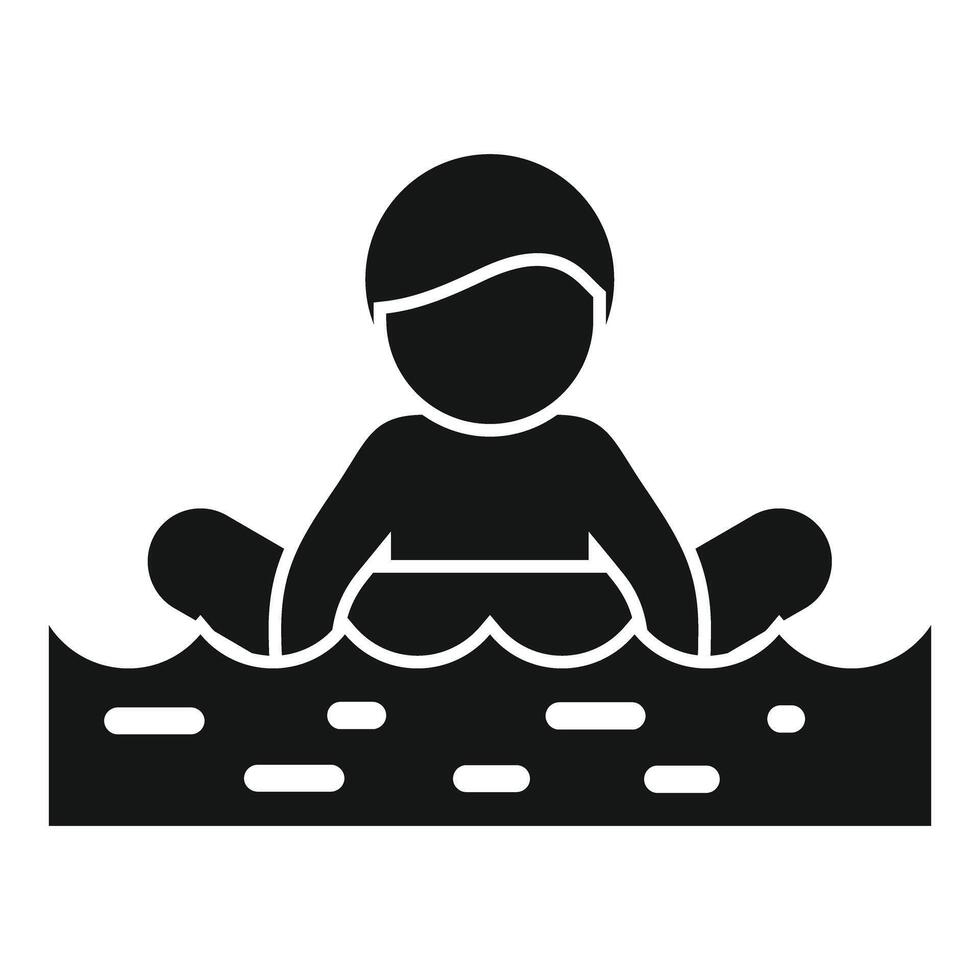 Pictogram of person swimming in water vector