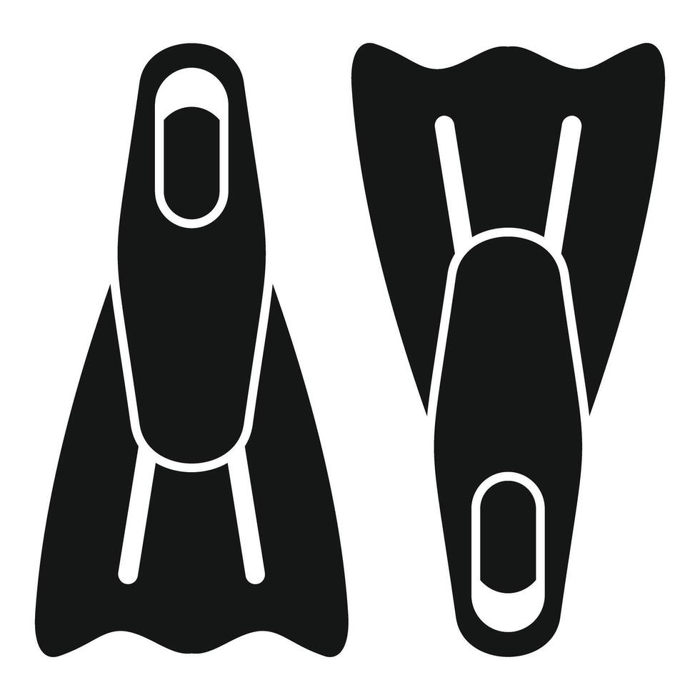 Black silhouette of flippers for diving and snorkeling vector