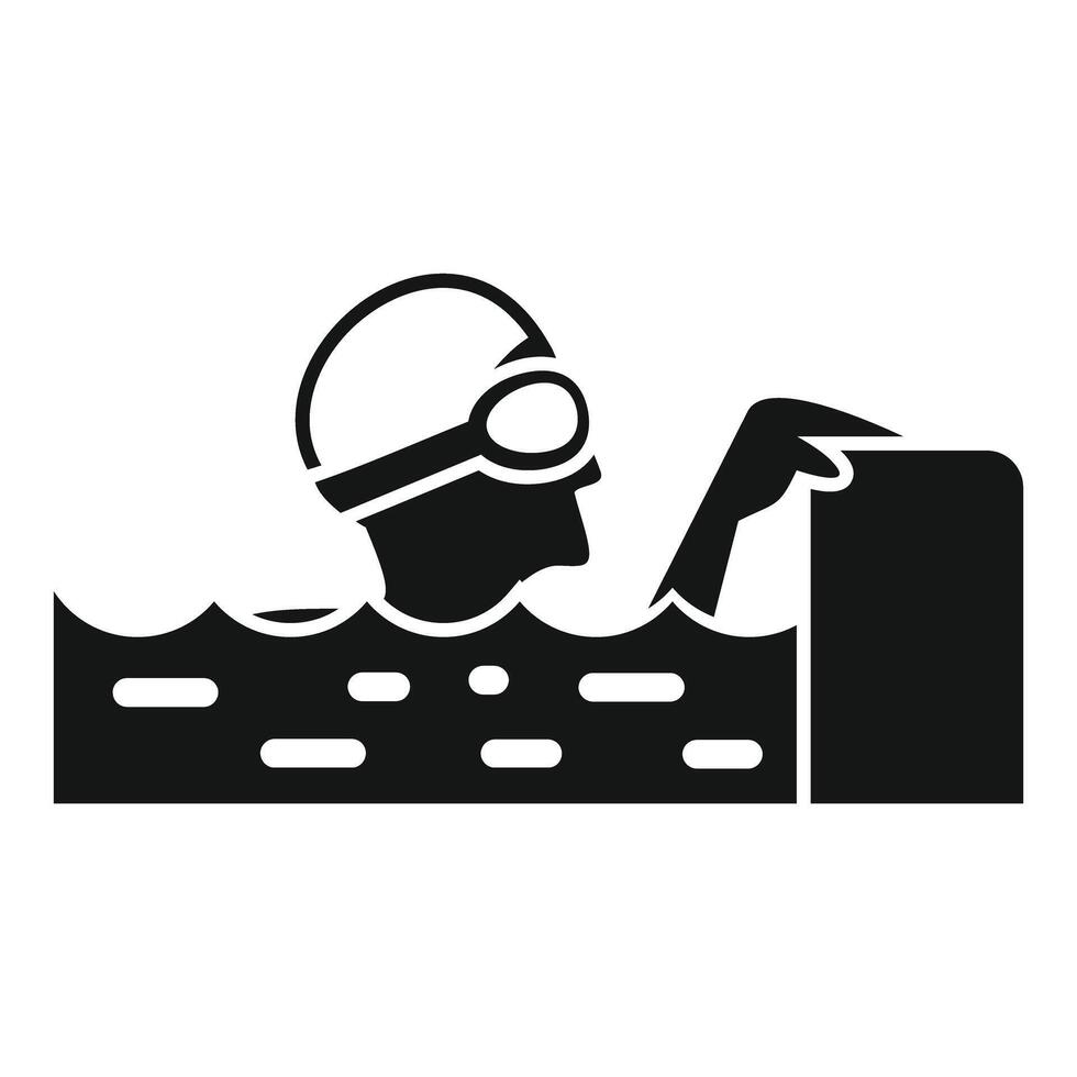 Miner icon in water with pickaxe vector
