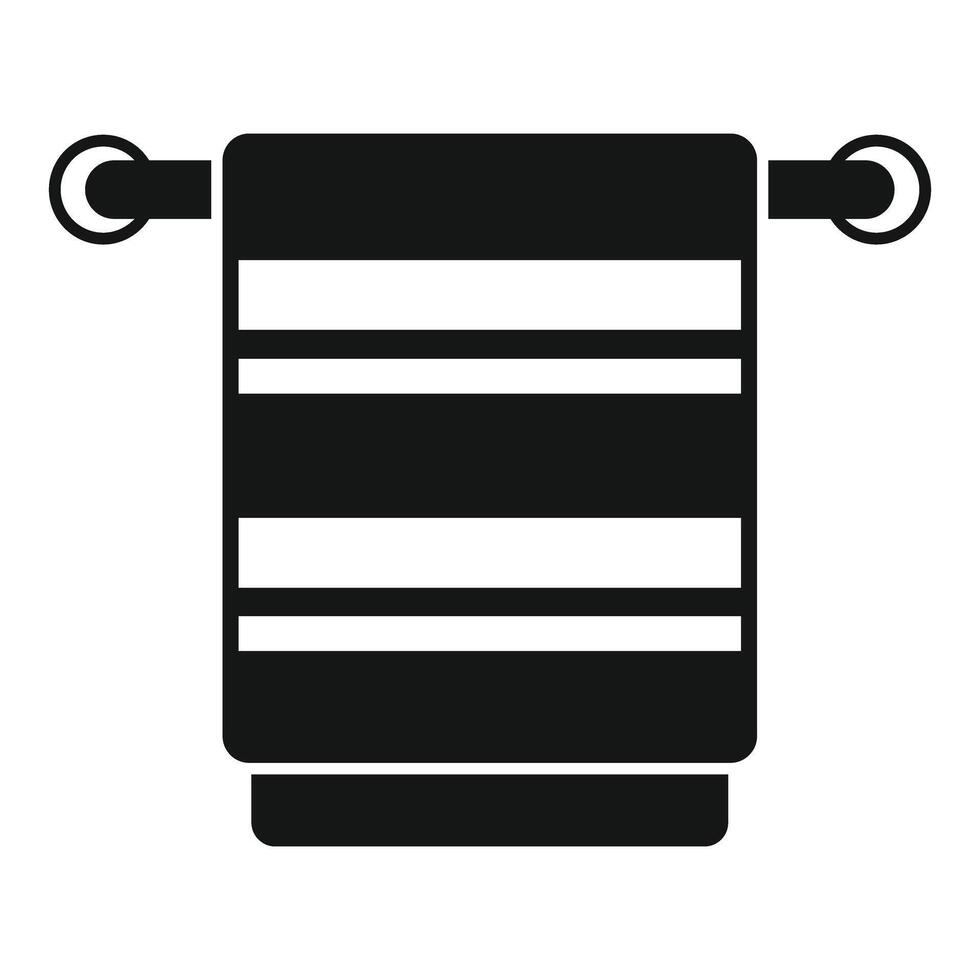Flat design icon of a wall mounted towel rack with hanging towel vector