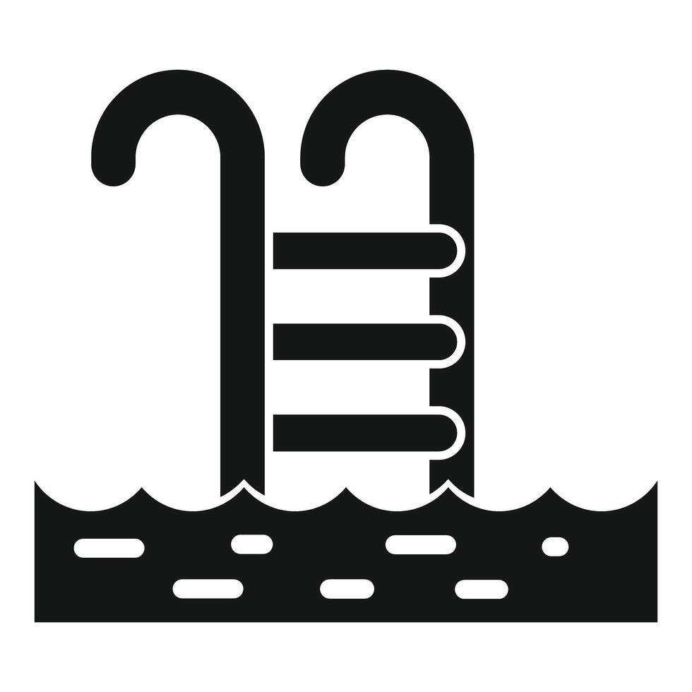 Black and white pool ladder icon vector