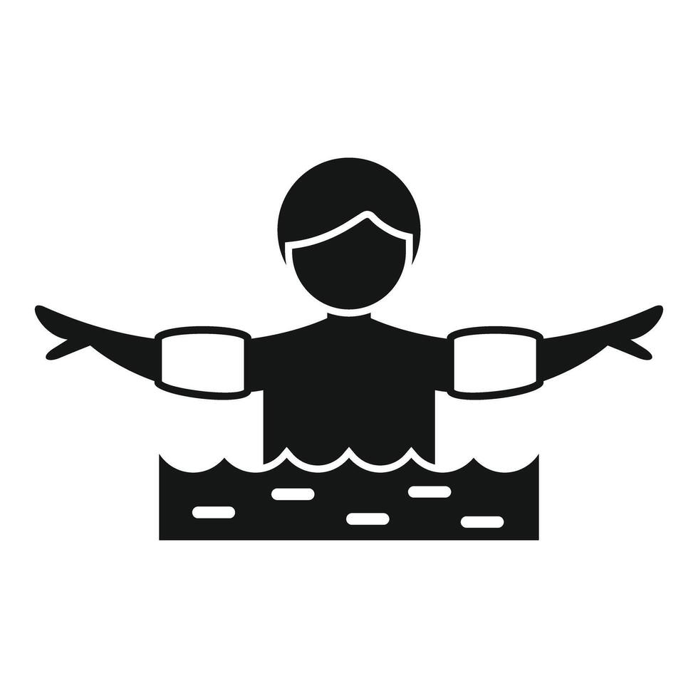 Icon of person swimming in water vector