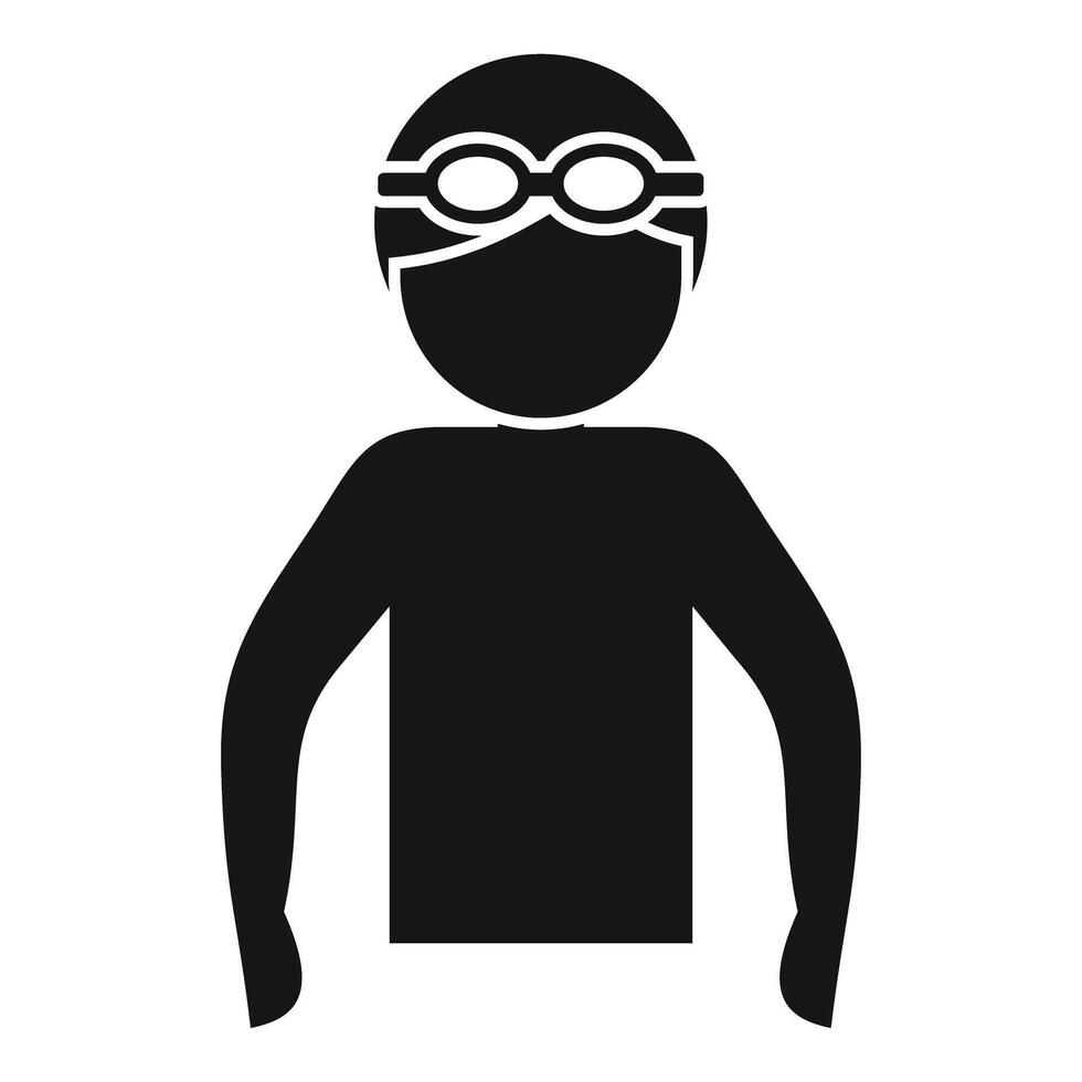 Swimmer silhouette with goggles icon vector