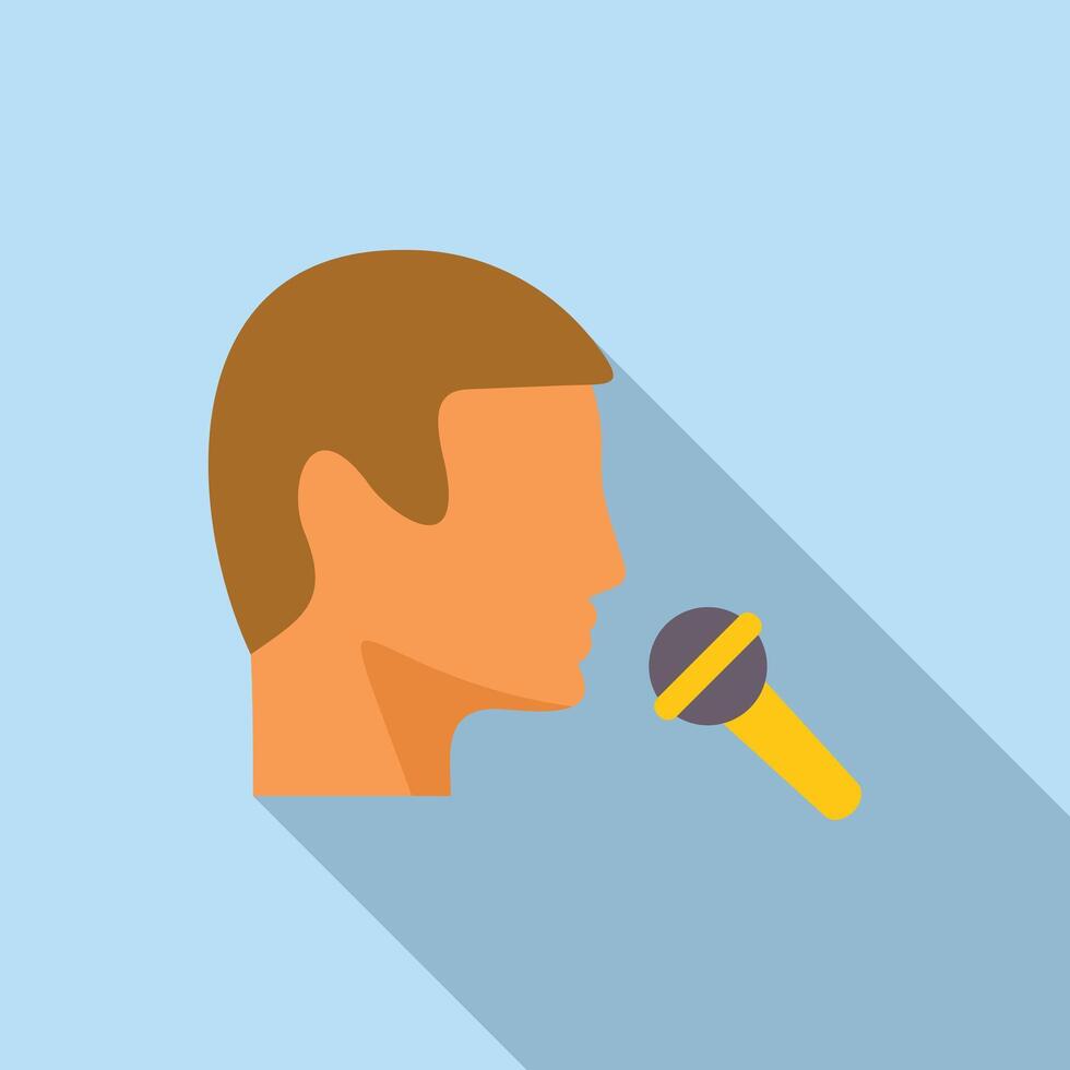 Podcast concept icon with microphone and profile vector