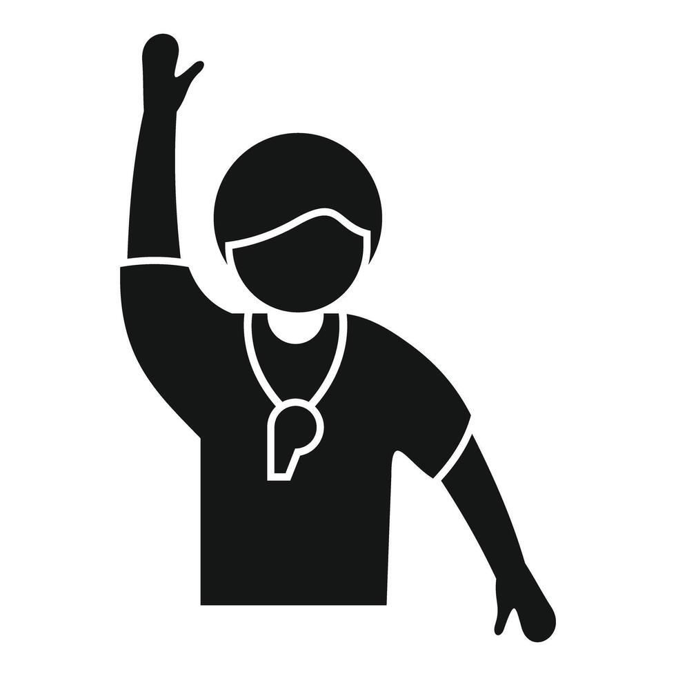 Silhouette of a referee signaling a game call vector