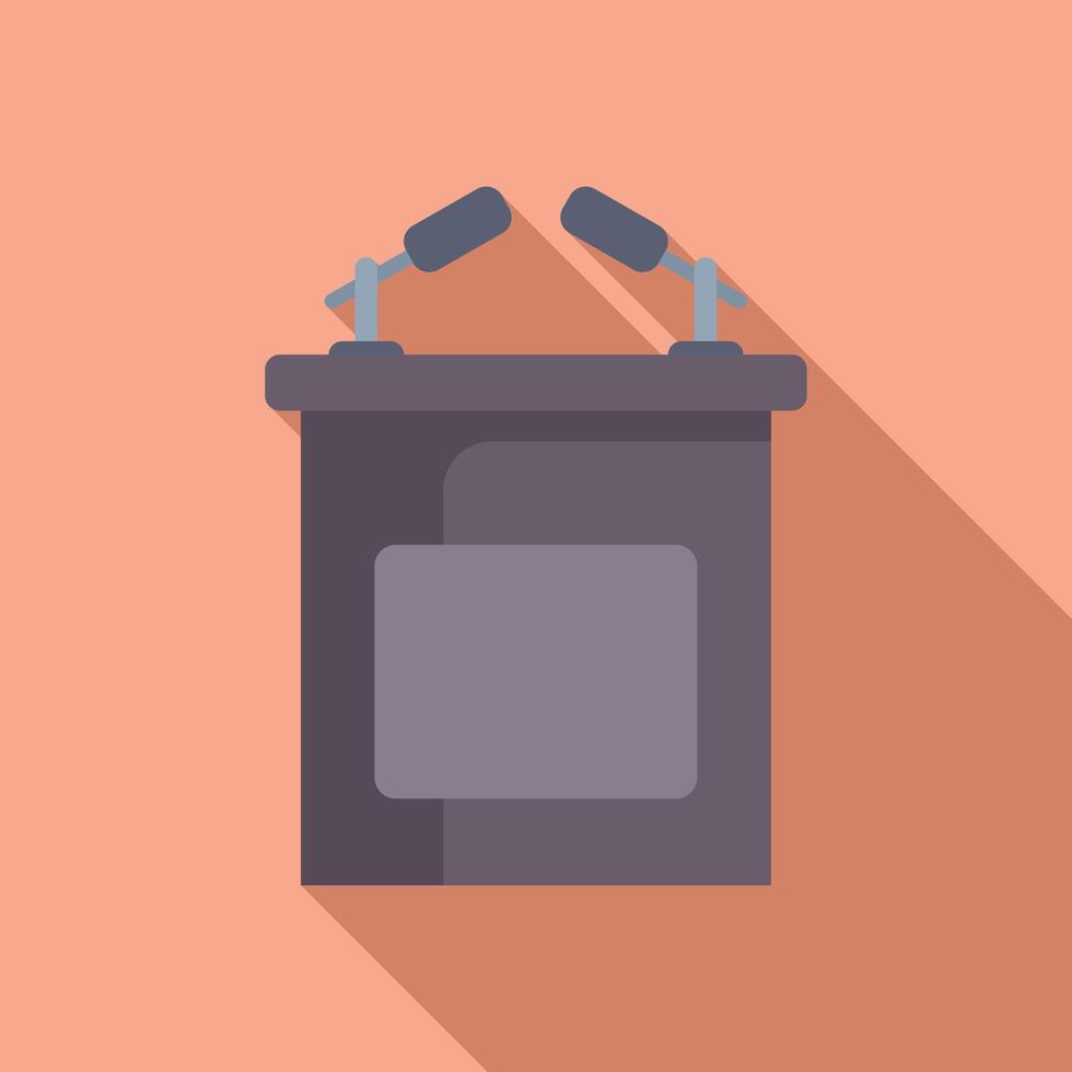 Flat design illustration of podium with microphones vector