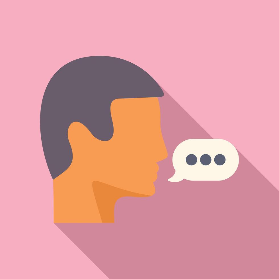 Human profile with speech bubble illustration vector