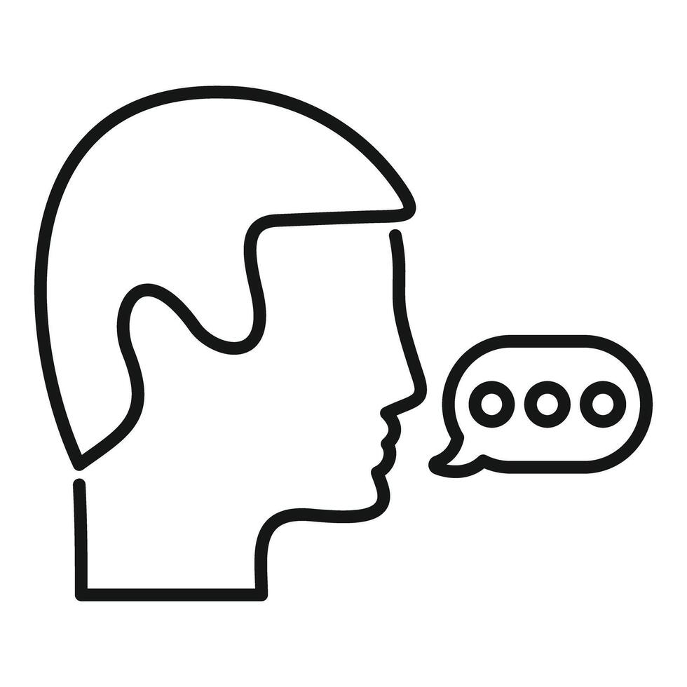 Human profile with speech bubble icon vector