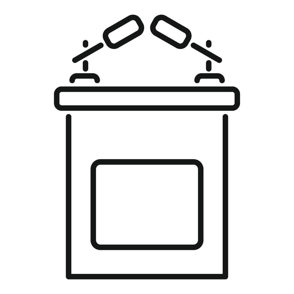 Line art trash bin icon vector