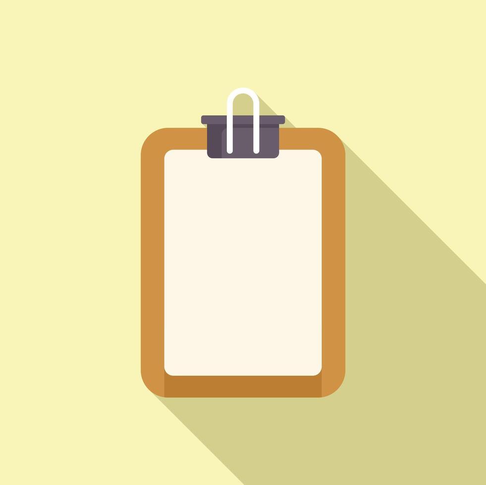 Flat design clipboard icon with shadow vector