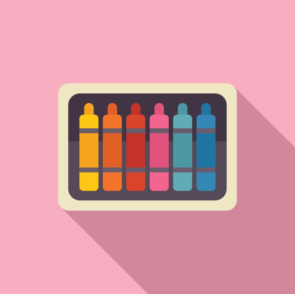 illustration of colorful markers set on pink background vector
