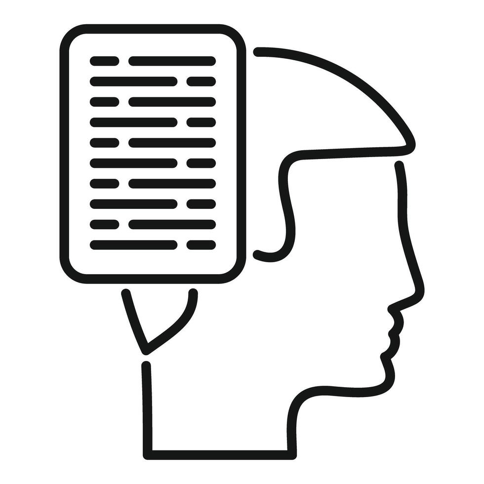 Human head with document icon vector