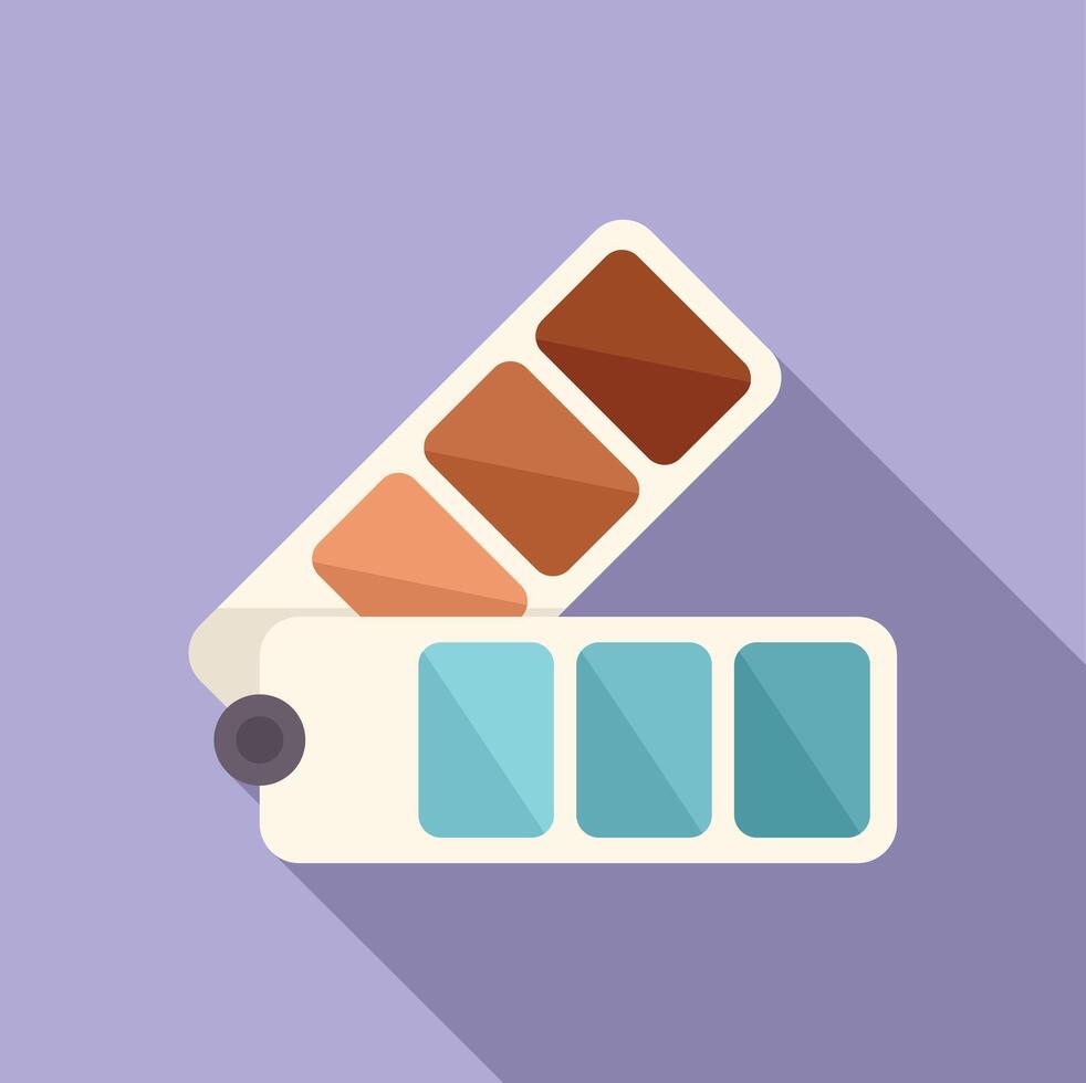 Flat design color swatch palette icon vector