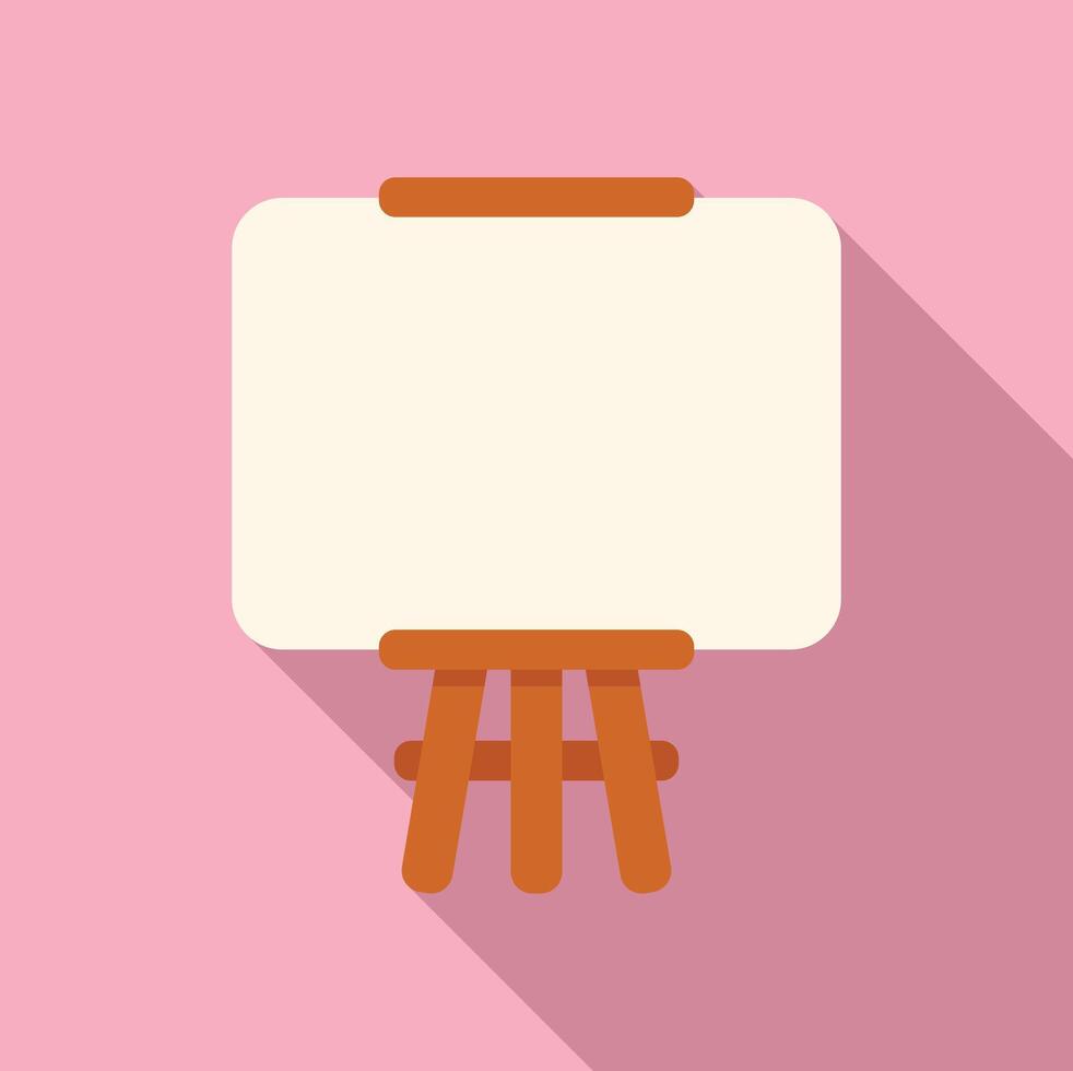 Blank art easel on pink background vector
