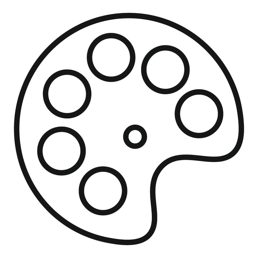 Simple line art of a painter's palette vector