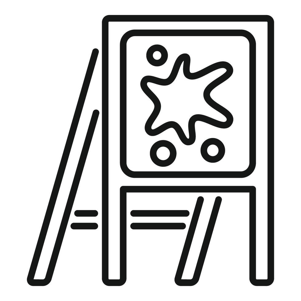 Abstract art on easel line icon vector