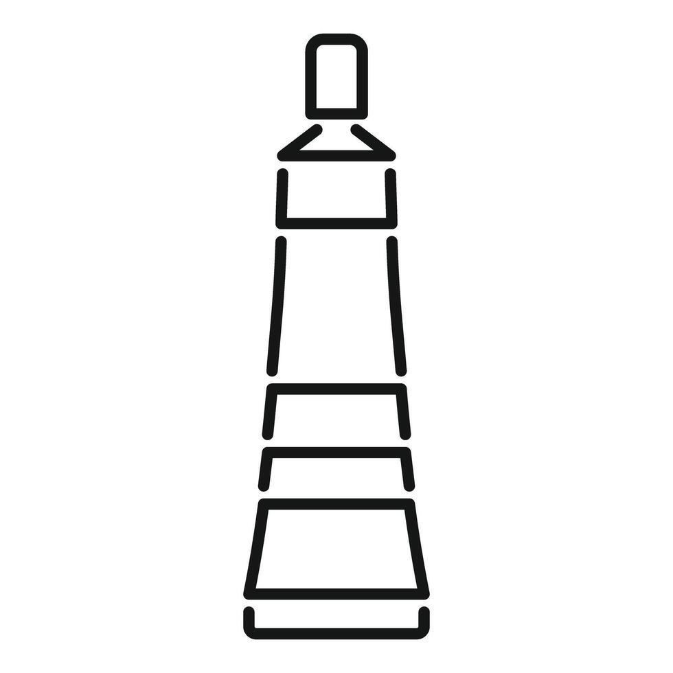 Simplified black line icon of a lighthouse, perfect for navigation and marine themes vector