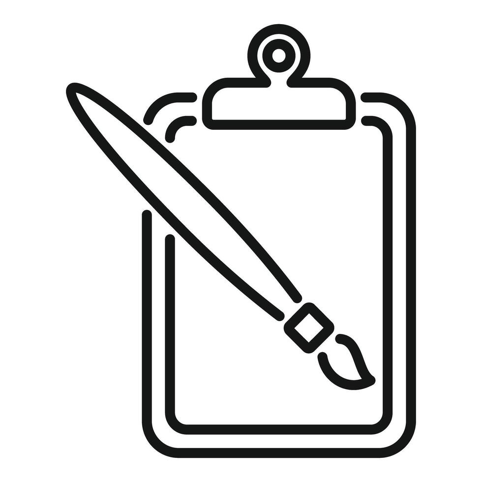 Clipboard and paintbrush line icon vector