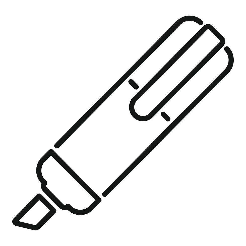 Black and white line art of a marker pen vector