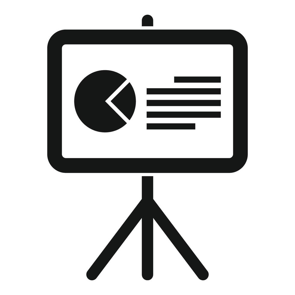 Flip chart displaying pie chart and text for business presentation vector