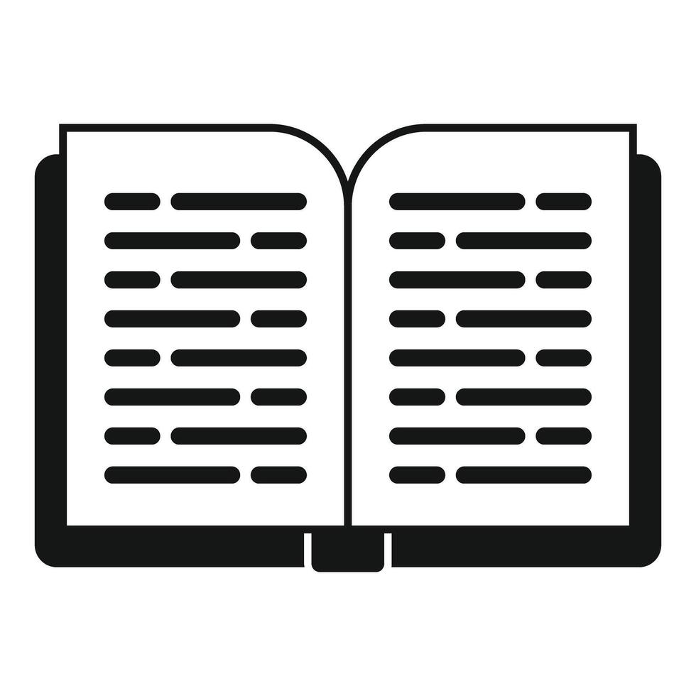 Open book with text lying open on table for studying vector