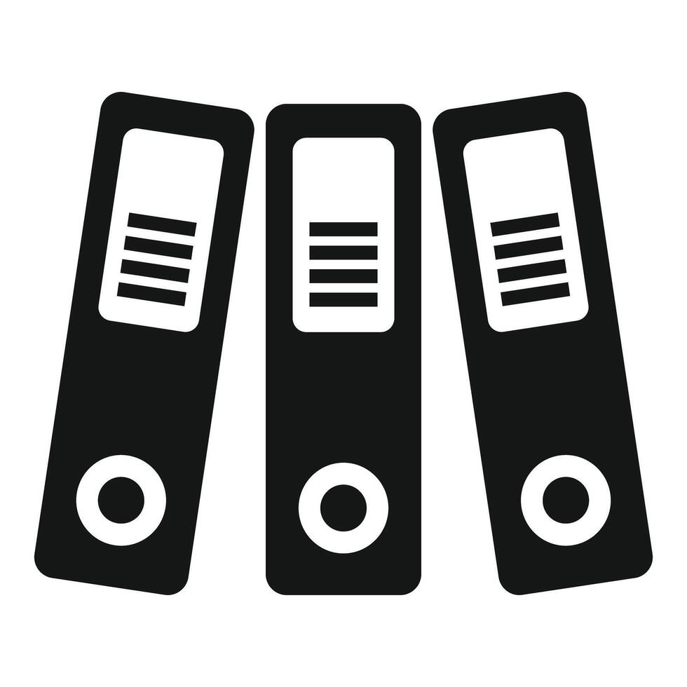 Three office binders standing upright representing organization vector