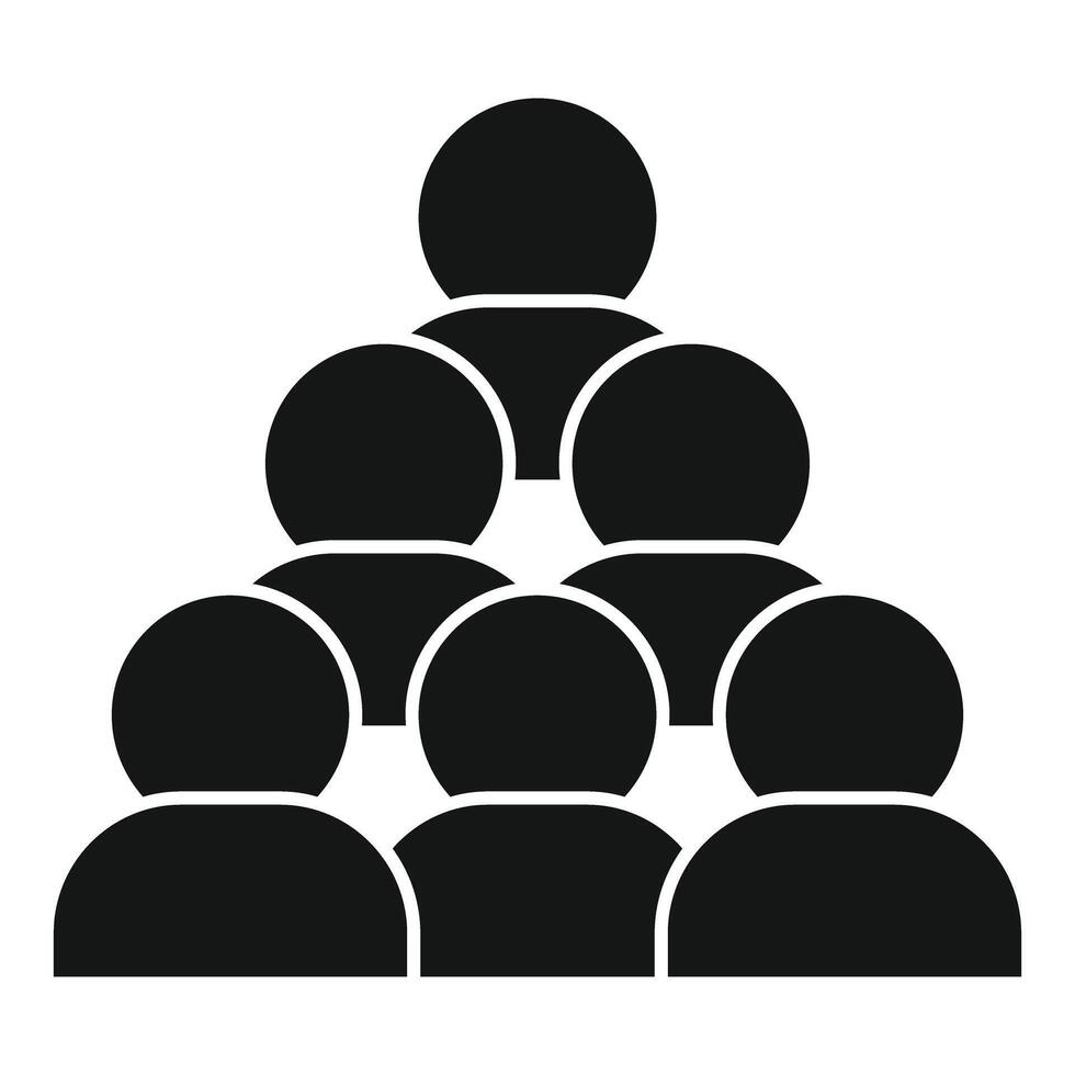 Team of nine people creating a network with leader on top vector
