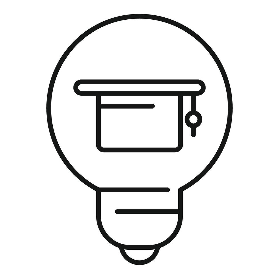 Lightbulb containing graduation cap representing knowledge concept vector