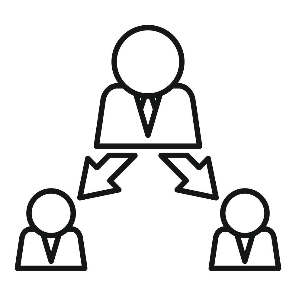 Manager delegating tasks to employees, business management and leadership concept vector