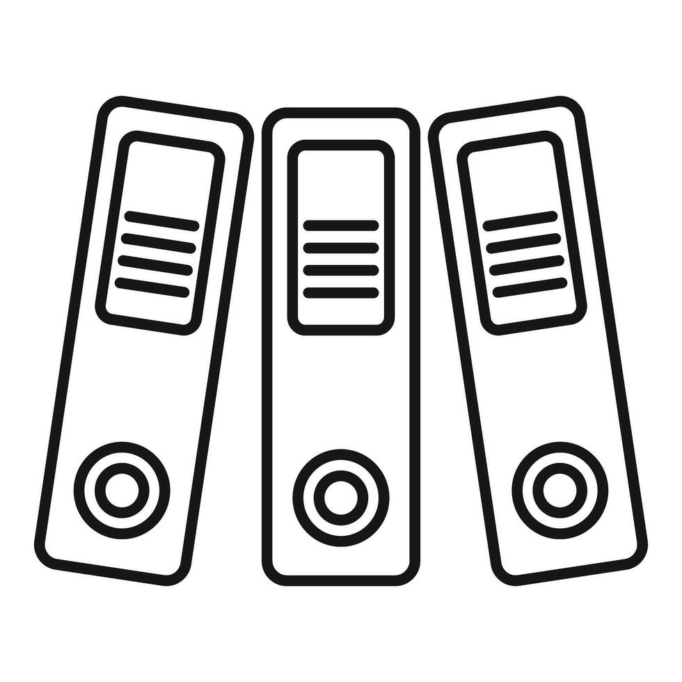 Three office binders standing up in orderly fashion vector