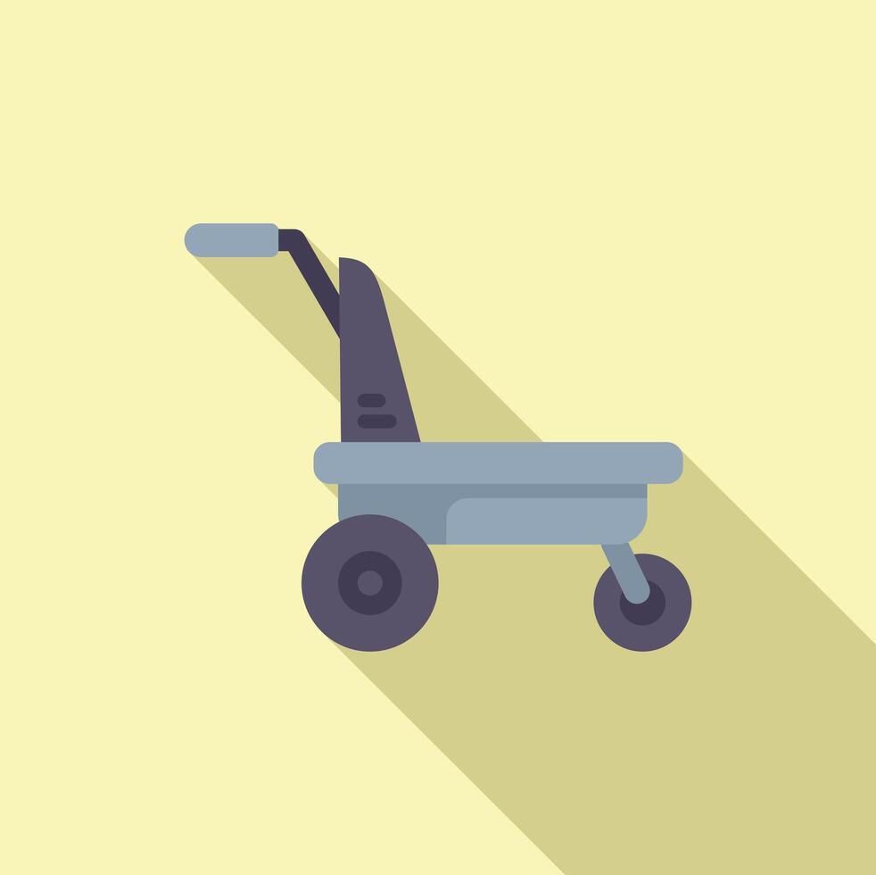 Empty garden trolley standing on four wheels icon vector