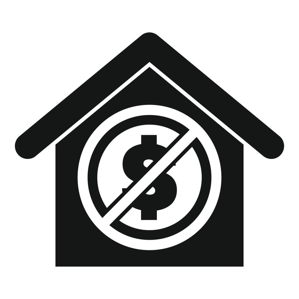 House icon showing the concept of no money vector